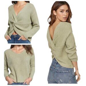 ASTR The Label Sweater Olive Green Reversible Twist Back XL